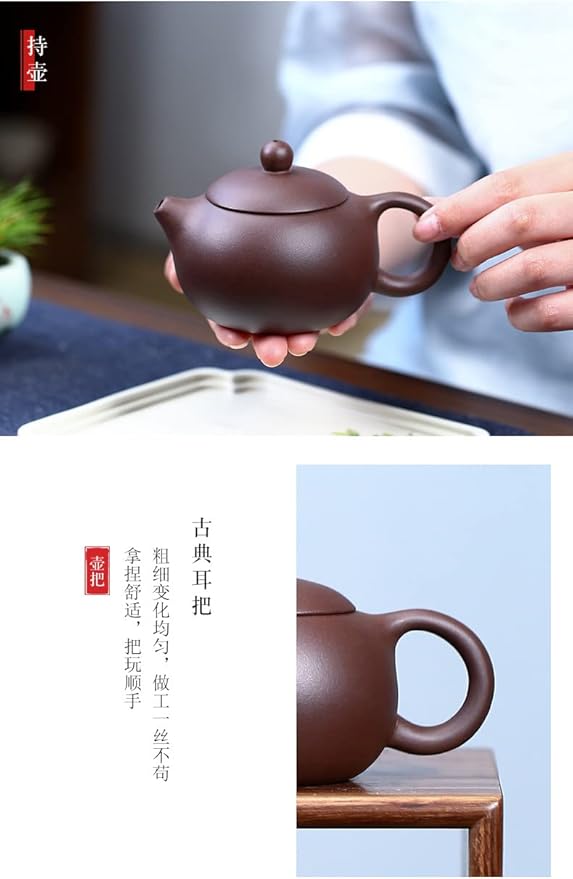 Xishi Teapot 7oz Chinese Zisha Clay Pot Ceramics Purple Sand Mud Kungfu Tea Set (purple 9 hole filter)