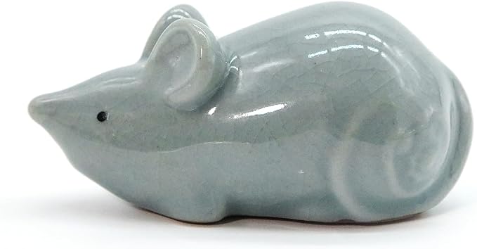 12 Chinese Zodiac Tea Pet, Unique Crackle Ru Porcelain, Traditional Chinese Cultural Tea Accessory, Asian Home & Office Decor, Gift for Tea Lovers & Anniversaries (Rat 1pc)