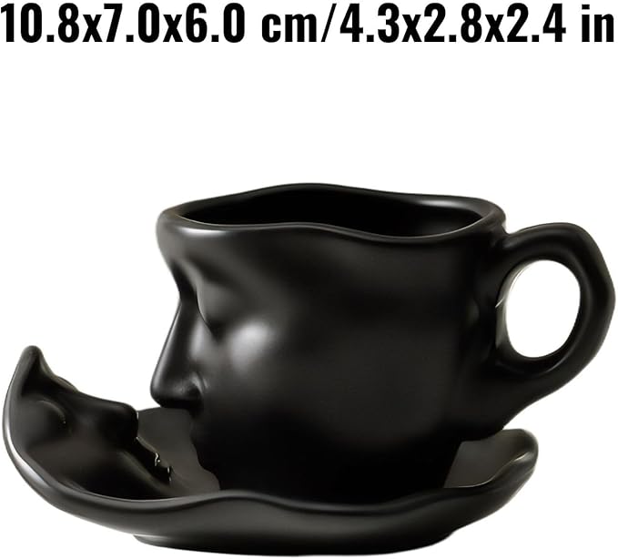 Artistic Ceramic Coffee Mug with Sculptural Face Design for Home Decor and Gift Giving