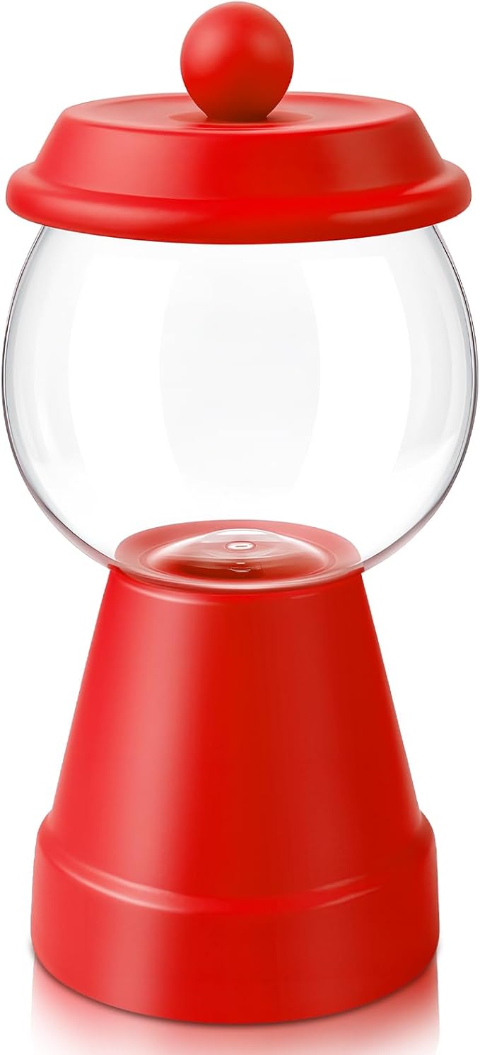 Thyle 27 oz Plastic Candy Jar with Lid Ceramic Candy Jar Food Storage Container for Easter Wedding Party Centerpieces DIY Gifts Game Table Ornament Holder Treats(Red)