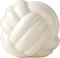Hotfiary Small Ceramic Knot Statues Gold Home Decor, Modern Style Figurine Decorative Ball Ornaments, Sculpture Aesthetic Decor for Living Room, Bedroom, Apartment, Bookshelf, Office, Cabinets, White