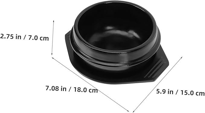 Healifty Heat-resistant Korean Stone Pot Ceramic Casserole for Korean Hot Pot Cooking Lid Steamed Egg Non-stick Even Heat Transfer