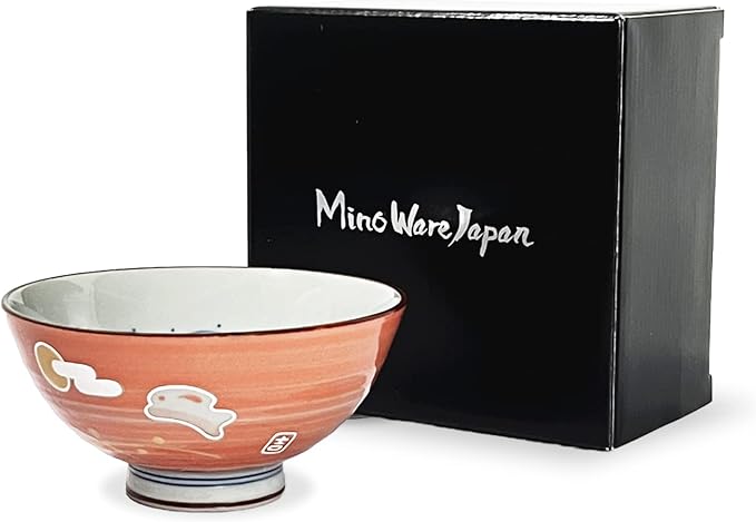 Traditional Style Japanese Ceramics Rice Bowl Chawan Pottery, Dishwasher Microwave Safe Made in Japan (Totoya Usagi, Small (nakahira))