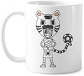 Korean White Tiger Mummy Football Mug Pottery Ceramic Coffee Porcelain Cup Tableware