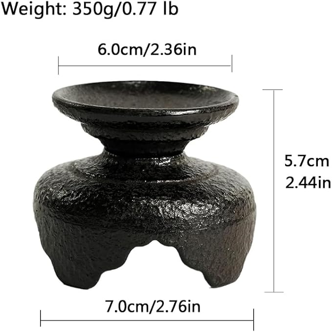 Japanese Style Cast Iron Candle Holder, Small Handmade Vintage Candlestick Holders, Rustic Pillar Candle Holder, Farmhouse Candle Stand for Fireplace Shelf Home Decor (2.24" Tall Pattern)