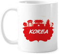 Red Outline Landmark Korea Mug Pottery Ceramic Coffee Porcelain Cup Tableware