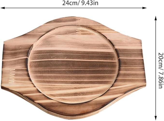 UPKOCH UPKOCH 2 Sets Korean Stone Bowl Wood Base, 9.4" Wooden Trivets for Hot Dishes (Fits 6-inch), Heat Resistant Pot Holder Tray for Casserole and Ceramic Pots