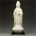 Guan Yin Statue Ceramic South Sea Guanyin Buddha Statue, Asian Goddess of Compassion and Mercy. Buddhist Deity Protector of Women. Collectible Decor Sculpture. Lucky Buddha Statue ( Size : Medium )