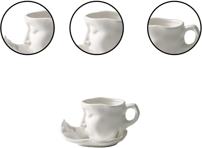 Artistic Ceramic Coffee Mug with Sculptural Face Design for Home Decor and Gift Giving