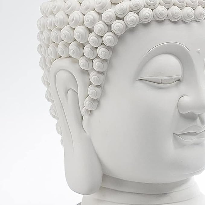 Buddha Statue,buddha statues for home 11.8" Buddah Head Statute Ceramics Buddha Figurine – Hand Carved Collectibles Feng Shui Southeast Asia Buddah Sculpture For Home Decor Praying Buddha Statue