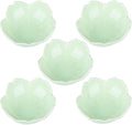 WHJY Light Green Cherry Blossom Dish Set, Cute Pink Ceramic Plates, Sauce/Seasoning Dish, Sushi Dishes, Soy Dipping Bowl, Dessert, Appetizer Plates, Serving Dish for Kitchen Home – Set of 5