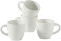 HASENSE 7 Ounce Cappuccino Cups Set of 4 Perfect for Latte, Americano, Cafe Mocha and Tea, Ceramic Coffee Cups Ideal for Party Cafe Home and Kitchen, Microwave and Dishwasher safe, White