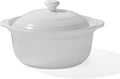 Korean Dolsot Pot Set, Bowl with Lid, for Cooking Bibimbap, Kimchi, Hot Pot, Soups and Stews, Oven and Dishwasher Safe, 3.4 Quart, White