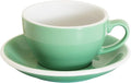 Loveramics Cappuccino Cup with Saucer, 8 oz Ceramic Coffee cup with Round Bottom for Cappuccino, Latte, Tea, Espresso, Thick-walled Stoneware Cup Set for Barista - Regular Colours (Mint, 8OZ)