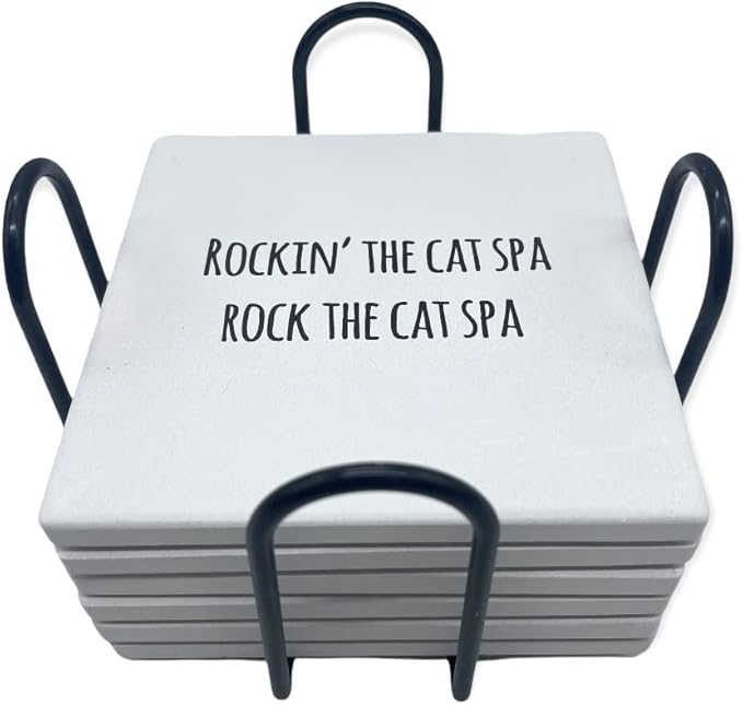 Misheard Lyrics 6 Piece Ceramic Coaster Set Funny Rock Music Humor Drinkware Pop Song Home Decor Classic Rock N Roll Punk Kitchen Dining Room Accessory