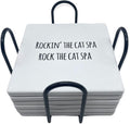 Misheard Lyrics 6 Piece Ceramic Coaster Set Funny Rock Music Humor Drinkware Pop Song Home Decor Classic Rock N Roll Punk Kitchen Dining Room Accessory