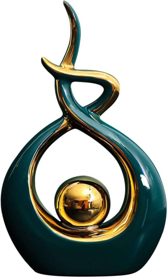 Ceramic Abstract Statue for Home Decor Modern Art Sculpture for Living Room and Dining Room Unique Design Eye-catching Tabletop Ornament Chic Handmade Decoration