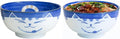 JapanBargain, Set of 2 Japanese Large Porcelain Bowls Seving Soup Rice Noodle Salad, Maneki Neko Smiling Cat Pattern, 34 fl.oz, 6.25-inch, Made in Japan