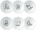 SOCOSY Super Cute Chef Cat Ceramic Sauce Dish/Seasoning Dish/Sushi Soy Dipping Bowl/Appetizer Plates/Serving Dish for Kitchen Home(Set of 6)