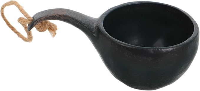 Vintage Japanese Ceramic Dessert Bowl Rustic Miso Rice Bowl for Soup Outdoor Camping Picnics Creative Serving Container with Handle