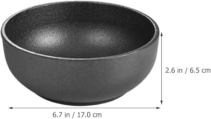 Cabilock Cast Iron Bibimbap Bowl 6.7 Inch Korean Stone Bowl for Cooking Sizzling Hot Pot Dolsot Professional Ramen Noodle Soup Mixing Rice Serving Basin Oven Safe Seasoned Kitchenware