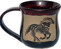 ALWAYS AZUL POTTERY Southwest Running Horse Mug in Real Red Glaze - Handmade Ceramic Coffee Mug - Stylish and Unique Handcrafted Artistic Drinkware - Polished Clay Cups, Great for Coffee and Tea