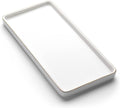 Gurygo 8" Bathroom Tray, Ceramic Vanity Trays for Bathroom, Small Ceramic Trays, Kitchen Soap Tray for Kitchen Counter (White with Gold-Edged, 8",Set/1)