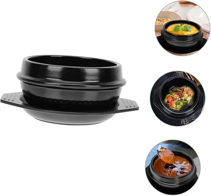 Korean Stone Pot Bibimbap Bowl Heat-resistant Ceramic Casserole Pot Cooking for Soup Stew Rice Kitchenware