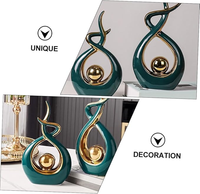 Ceramic Abstract Statue for Home Decor Modern Art Sculpture for Living Room and Dining Room Unique Design Eye-catching Tabletop Ornament Chic Handmade Decoration