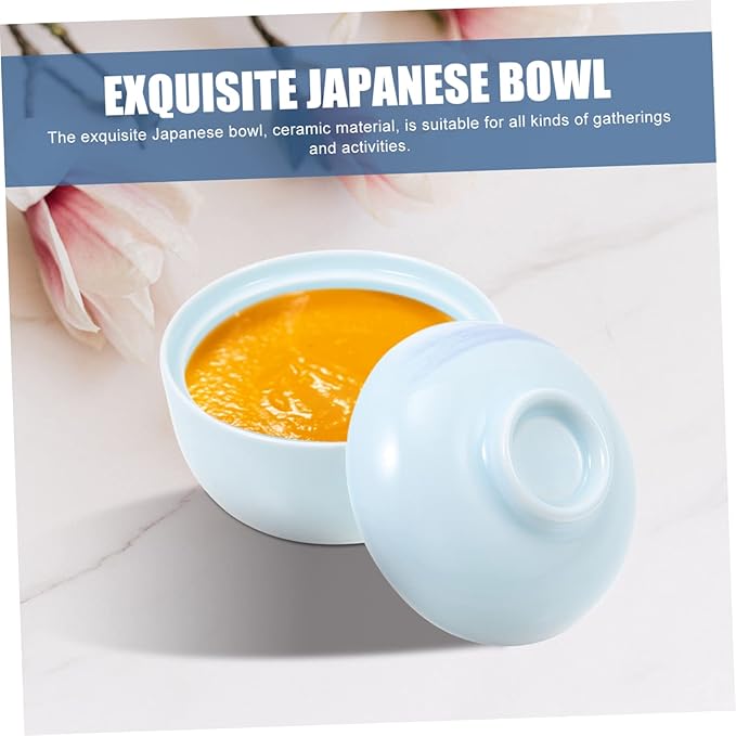VALICLUD Japanese Porcelain Egg-Shaped Soup Bowl Creative Dessert Stew Dish Ceramic Kitchen Tableware for Home Cooking and Serving