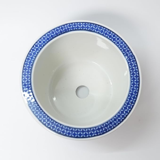 Blue and White Chinoiserie Planter, Blue and White Flower Pot for Indoor Plants, Oriental Pots for Plants, Oriental Porcelain Chinoiserie Pot, Ceramic Asian Planter, Medium