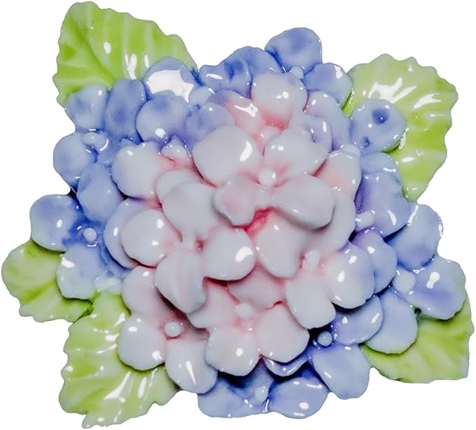 1 Pc Pink and Purple Hydrangea Magnet, Handmade 3D Ceramic Flower Refrigerator Magnet, Hydrangea Gifts for Housewarming