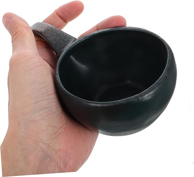 Vintage Ceramic Japanese Bowl Set for Soup and Noodles Large Size with Handle for Outdoor Camping and Gatherings Creative Serving and Water Container