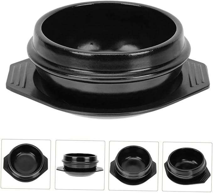 Zerodeko Korean Stone Pot Ceramic Casserole for Cooking Chinese Pot Stew Insulated Tray