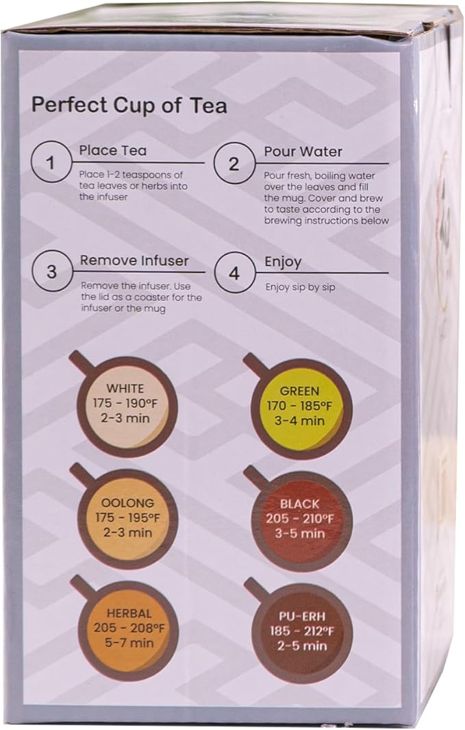 Urban Tokyo Tea Mug With Lid and Stainless Steel Infuser For Loose Leaf Tea Bag Tea Cup 15oz Porcelain Hot Beverage Everyday Use Home Office (Crane Moon)