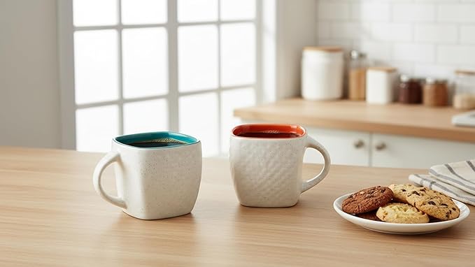 Handcrafted Set of 6 Ceramic Tea Cups 160 ML Elegant Porcelain Breakfast Coffee Mugs Glazed Finish For Cortado Cappuccino Espresso Kulhad Chai Microwave & Dishwasher Food Safe For Home Office Kitchen