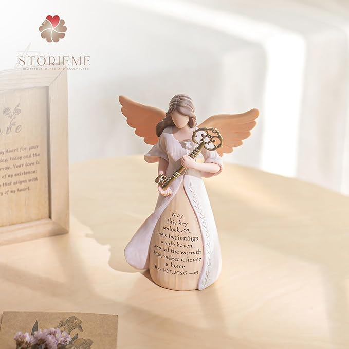Housewarming Gifts New Home: House Warming Gift for Women Friend Homeowner - Guardian Angel Figurines for New Apartment Party Decorations Entryway Table Decor Ideas