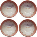 JapanBargain, Set of 4 Japanese Large Porcelain Bowls Seving Soup Rice Noodle Salad, Maneki Neko Smiling Cat Pattern, 34 fl.oz, 6.25-inch, Made in Japan