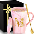 Personalized Ceramic Coffee Mug with Lid Tea Cup Women Wife Gifts Ideal from Husband Happy Birthday Wedding Romantic Best Cool Personalized Unique Special Custom Christmas Xmas Valentines Present,M