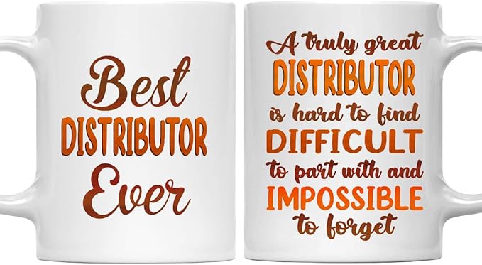 Gifts For Distributor - Best Distributor Ever Mug - Distributor Gifts - 11oz White Ceramic Mug for Office, Women, Men, Work Friends, Coworkers - Thanksgiving, Birthday, Christmas Gift