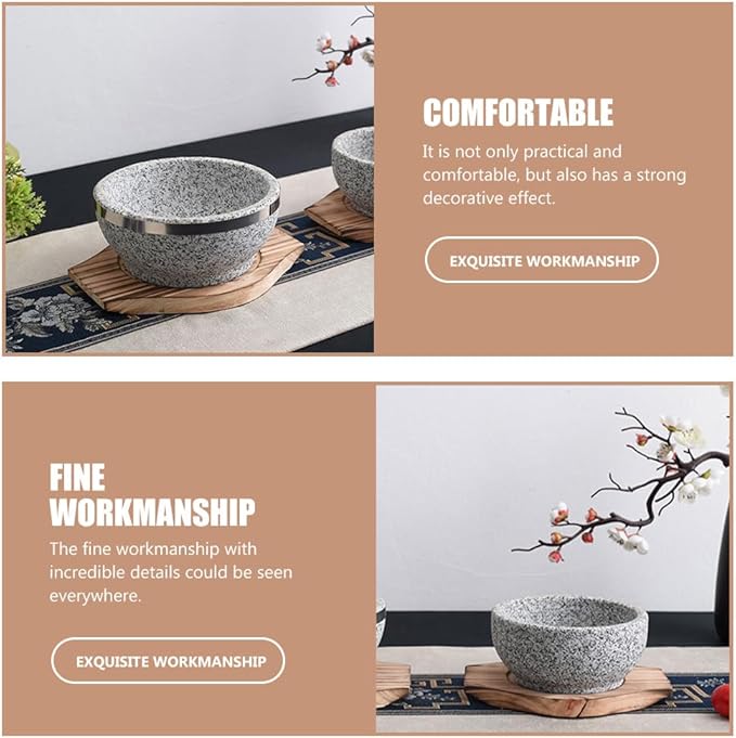 BESTOYARD 10 Pcs Stone Pot Holder Wood Underliner Skillet Casserole Holder Wooden Underliner Trivet Hot Pads for Kitchen Wooden Pot Base Sturdy Pot Mat Korean Stone Tabletop Cork Desktop Tub