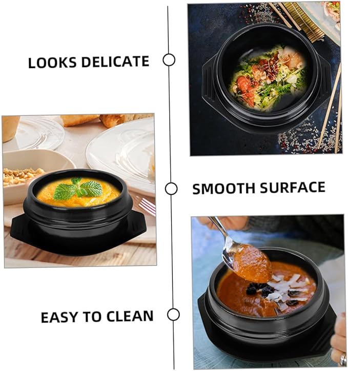 Korean Stone Pot Bibimbap Bowl Heat-resistant Ceramic Casserole Pot Cooking for Soup Stew Rice Kitchenware