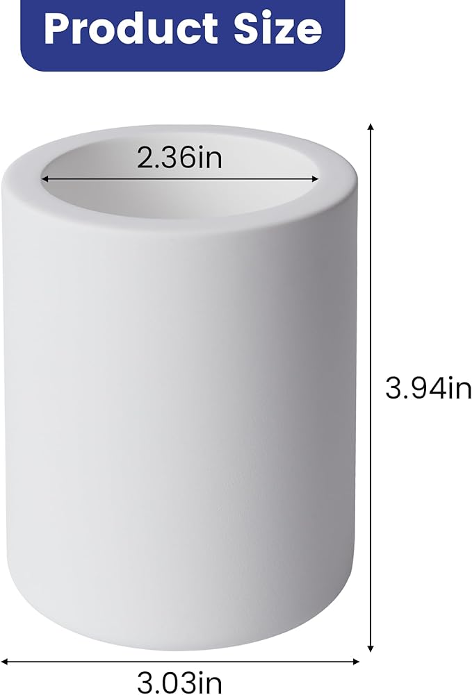 Drying Stone Toothbrush Holder, Diatomite Toothbrush Holders for Bathroom Counter, Quick Drying Electric Toothbrush and Toothpaste Holder Bathroom Organizer, White
