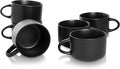 10 Strawberry Street Wazee Matte 4.75"/22 oz Oversized Mug, Set of 6, Black