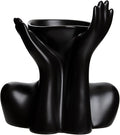 Black Hands Ceramic Vase – Modern Abstract Sculpture Planter for Home & Office Décor – Minimalist Art Piece for Flowers, Succulents, or Standalone Accent Decoration