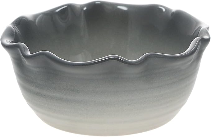 Pavilion Gift Company - Enjoy The Good Moments - 4.5" Ceramic Bowl With Bamboo Serving Spoon Neutral Ombre Kitchen Serveware Housewarming Gift Hostest Host Present