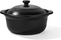 Korean Dolsot Pot Set, Bowl with Lid, for Cooking Bibimbap, Kimchi, Hot Pot, Soups and Stews, Oven and Dishwasher Safe, 1.9 Quart, Black
