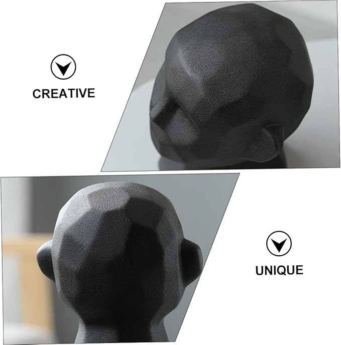 PRETYZOOM Nordic Abstract Portrait Sculpture Decor Ceramic Artware for Home Decoration Creative Art Design Unique for Art Lovers for Living Room and Office