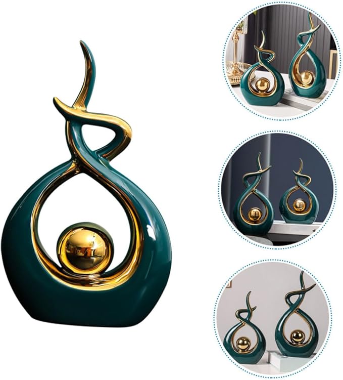 Ceramic Modern Abstract Art Statue Decorative Sculpture for Living Room and Dining Room Unique Table Centerpiece Home Accessory and Version