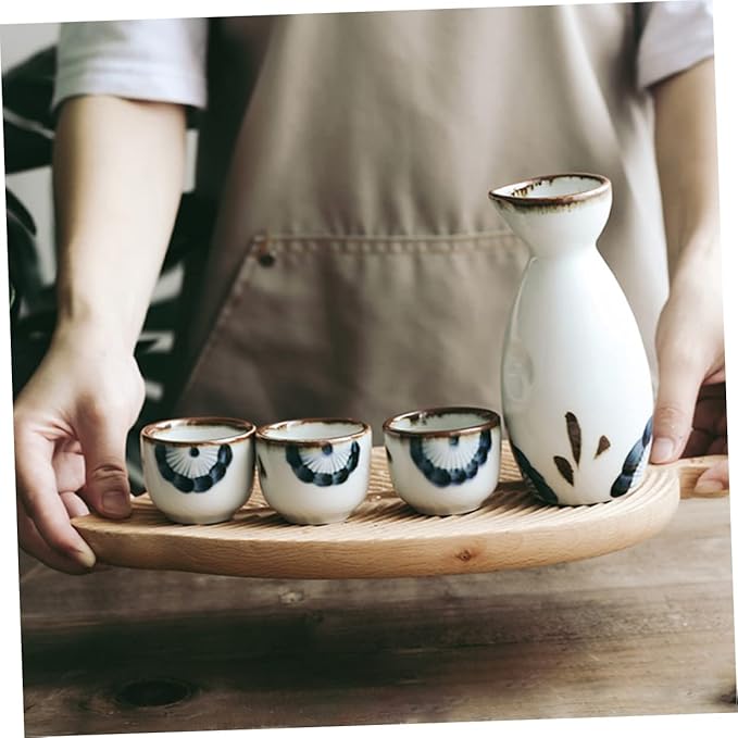 ABOOFAN 2pcs Traditional Japanese Tea Cup Hand Painted Floral Design Glazed Ceramic Sake Cup for Korean Restaurant